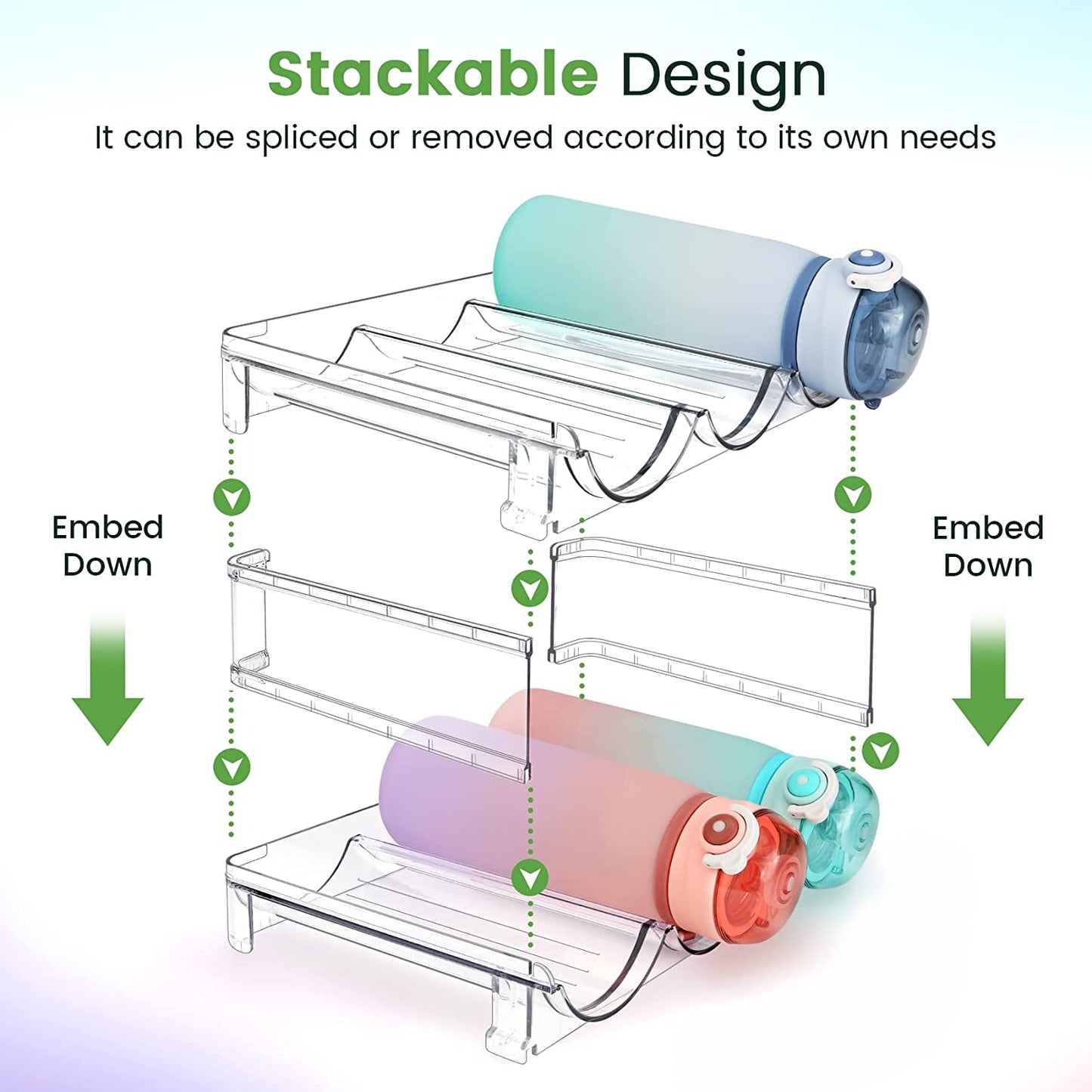  Stackable Water Bottle Storage Rack